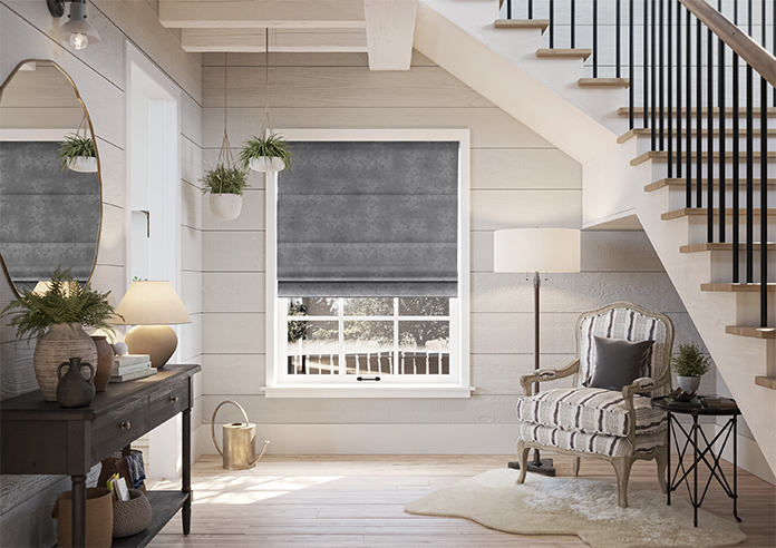 Florence Faux Suede, Dusky Purple - Motorised Roman Blind - Image 8